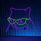 Brighten Up Your Space: Cat Wearing Pizza Glasses Led Neon Sign for Bars, Home Decor, and Trendy Office Settings