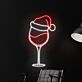 Weinglas mit Weihnachtsmütze LED-Neonschild für Bar und Weihnachten