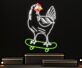 Huhn auf Skateboard LED-Neonschild Wohnzimmer Jugendzimmer