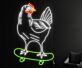 Huhn auf Skateboard LED-Neonschild Wohnzimmer Jugendzimmer