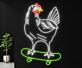 Huhn auf Skateboard LED-Neonschild Wohnzimmer Jugendzimmer