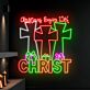 Enhance Your Holiday Celebrations and Decor: Christmas Begins With Christ Led Neon Sign for Homes, Stores, and Church Events.