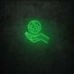 Hand mit Erdkugel LED-Neonschild Wohnzimmer Büro