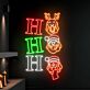 HO HO HO LED-Neonschild Wohnzimmer Weihnachtsdeko