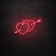 zwei Herzen mit Pfeil LED-Neonschild Wohnzimmer Schlafzimmer