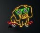 Hund mit Skateboard und Sonnenbrille LED Neonschild für Wohnzimmer und Jugendzimmer