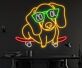 Hund mit Skateboard und Sonnenbrille LED Neonschild für Wohnzimmer und Jugendzimmer