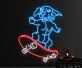 Hund auf Skateboard LED-Neonschild Wohnzimmer Jugendzimmer