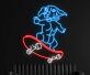 Hund auf Skateboard LED-Neonschild Wohnzimmer Jugendzimmer