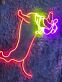 Hund mit Schal LED-Neonschild Wohnzimmer Kinderzimmer