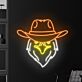 Adlerkopf mit Cowboyhut LED-Neonschild für Bar oder Wohnzimmer