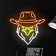 Adlerkopf mit Cowboyhut LED-Neonschild für Bar oder Wohnzimmer