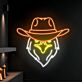 Adlerkopf mit Cowboyhut LED-Neonschild für Bar oder Wohnzimmer