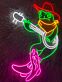 Cowboy-Frosch mit Banjo LED-Neonschild für Bar oder Wohnzimmer