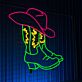 Cowboyhut und Cowboystiefel LED-Neonschild für Bar Club