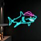 Hai mit Cowboyhut LED-Neonschild Bar Wohnzimmer
