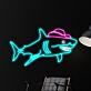 Hai mit Cowboyhut LED-Neonschild Bar Wohnzimmer
