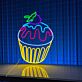 Cupcake mit Beere LED-Neonschild für Café Bäckerei