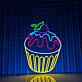 Cupcake mit Beere LED-Neonschild für Café Bäckerei