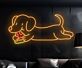 Hund mit Pizzastück LED-Neonschild Wohnzimmer Restaurant