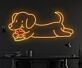 Brighten Your Bar, Kitchen, or Party Room with the Adorable Cute Dachshund Eat Pizza Led Neon Sign Dachshund Sausage Pizza Led Sign