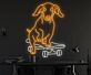 Dackel auf Skateboard LED-Neonschild Wohnzimmer Kinderzimmer