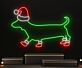 Brighten Up Your Festivities: Dachshund Christmas Hat Led Neon Sign for Perfect Christmas Decor in Homes, Offices, and Holiday Parties.