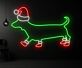 Brighten Up Your Festivities: Dachshund Christmas Hat Led Neon Sign for Perfect Christmas Decor in Homes, Offices, and Holiday Parties.