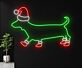 Brighten Up Your Festivities: Dachshund Christmas Hat Led Neon Sign for Perfect Christmas Decor in Homes, Offices, and Holiday Parties.