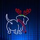 Brighten Your Festivities: Dachshund Christmas LED Sign, Perfect for Home Decor, Office Celebrations, and Holiday Parties.