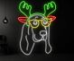 Hund mit Geweih und Brille LED-Neonschild Wohnzimmer Bar