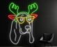 Hund mit Geweih und Brille LED-Neonschild Wohnzimmer Bar