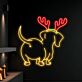 Hund mit Rentiergeweih LED-Neonschild Wohnzimmer Weihnachten