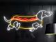 Dackel im Hotdog Kostüm LED-Neonschild Wohnzimmer Bar