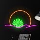 Agave vor Sonnenuntergang LED-Neonschild Wohnzimmer Bar