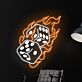 brennende Würfel LED-Neonschild für Bar und Spielzimmer