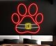 Pfotenabdruck mit Gürtel LED-Neonschild Schlafzimmer Wohnzimmer
