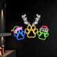 Pfotenabdrücke mit Weihnachtsdekoration LED-Neonschild Wohnzimmer Haustierbereich