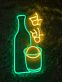 Soju Flasche und Glas LED Neonschild für Bar und Club