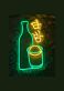 Soju Flasche und Glas LED Neonschild für Bar und Club