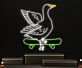 Gans auf Skateboard LED-Neonschild Wohnzimmer Kinderzimmer