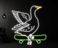 Brighten Your Space with Duck Skateboarding LED Neon Sign: Perfect for Home Decor, Bars, Weddings, and Parties – Duck in Hat Skateboarder LED Sign Brings Joy and Light.
