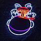 Neon LED Wandlicht Astronaut mit Ramen Schüssel modernes Pop Art Design für kreative Räume