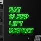 EAT SLEEP LIFT REPEAT LED-Neonschild Fitnessstudio Home Gym