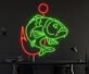 Brighten Up Your Home, Office, or Coastal Bar with the Fishing Led Neon Sign - A Perfect Touch for Sea Animal Lovers and Celebrations