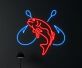 Fisch mit Angelhaken LED-Neonschild für Restaurant Bar