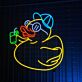 Ente mit Sonnenbrille und Getränk LED-Neonschild für Bar oder Wohnzimmer