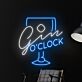 Gin O'CLOCK LED-Neonschild für Bar Wohnzimmer