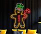 Lebkuchenmann mit Zuckerstange LED-Neonschild Weihnachten Wohnzimmer