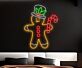 Lebkuchenmann mit Zuckerstange LED-Neonschild Weihnachten Wohnzimmer